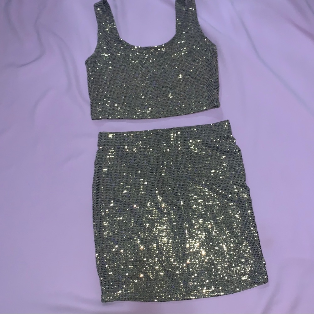 2 piece sequin top and bottom